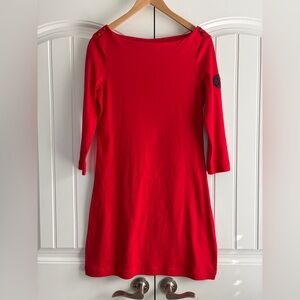 Tory Burch NWT Gigi Red 100% Cotton Women's Boat Neck Dress Size M